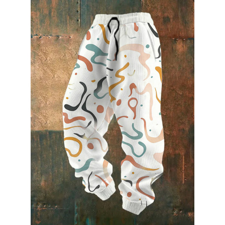 Damen Bequeme Freizeithose mit kreativem Druck Echoarchiv