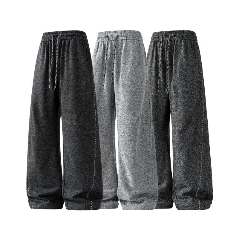 Frauen weite Lounge-Sweatpants mit elastischem Kordelzugbund und dekorativer Seitennaht – Avérine