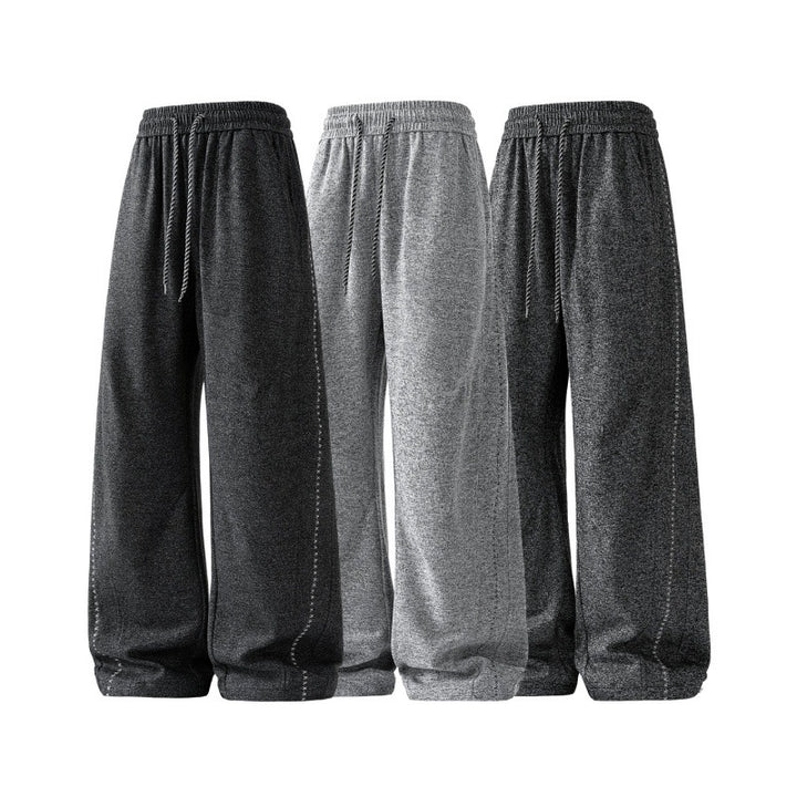 Frauen weite Lounge-Sweatpants mit elastischem Kordelzugbund und dekorativer Seitennaht – Avérine