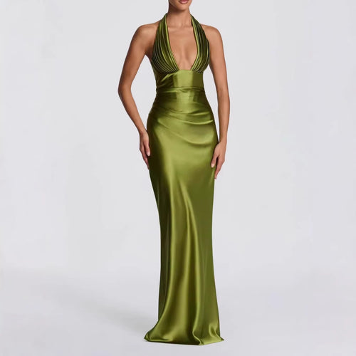 Damen Elegantes langes Abendkleid mit tiefem V-Ausschnitt Echo Archiv