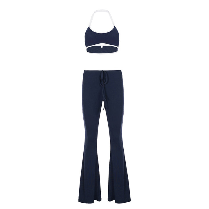 Damen modisches Set mit flared Hose und sportlichem Oberteil Echo Archiv