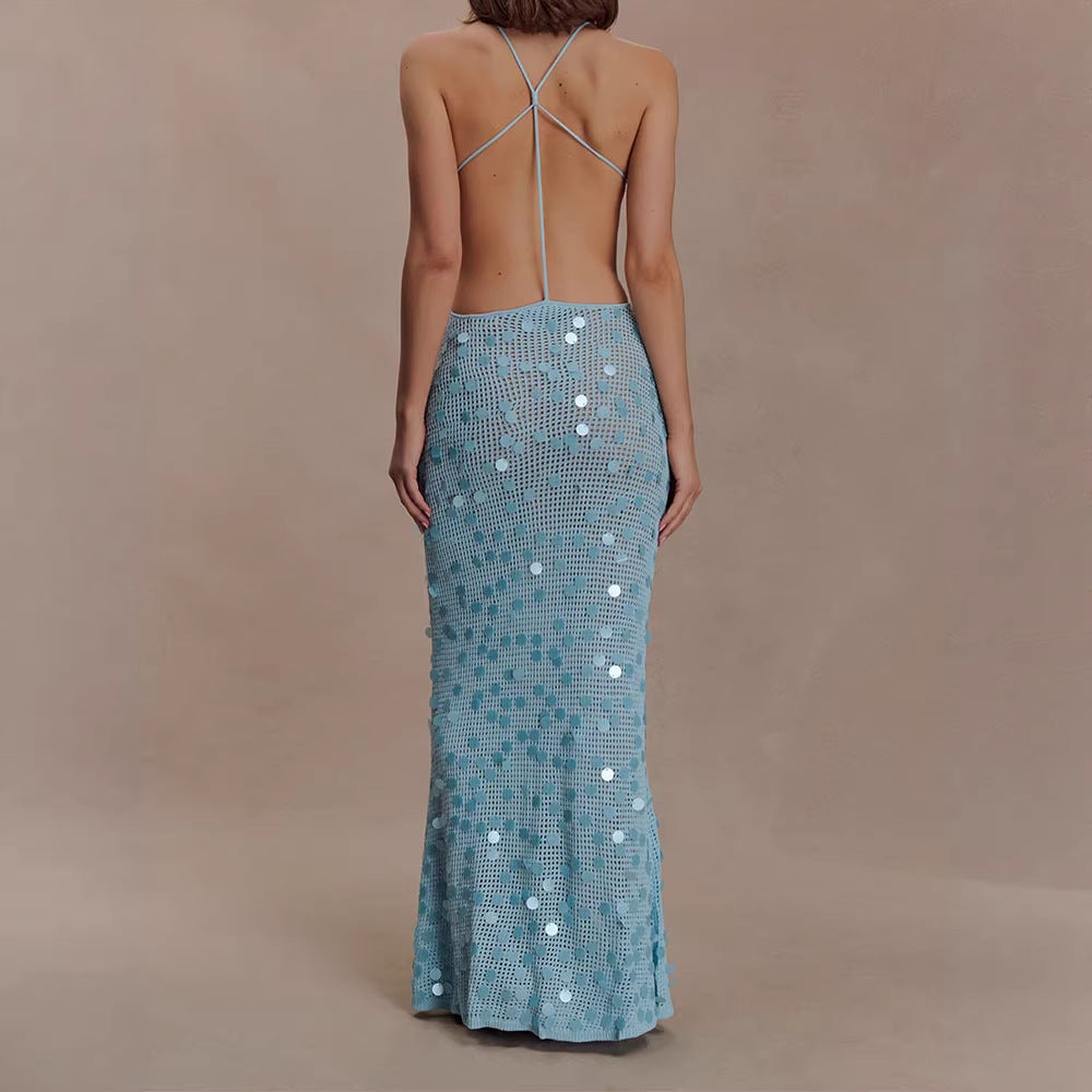 Damen Elegantes Maxikleid mit funkelnden Applikationen Echo Archiv