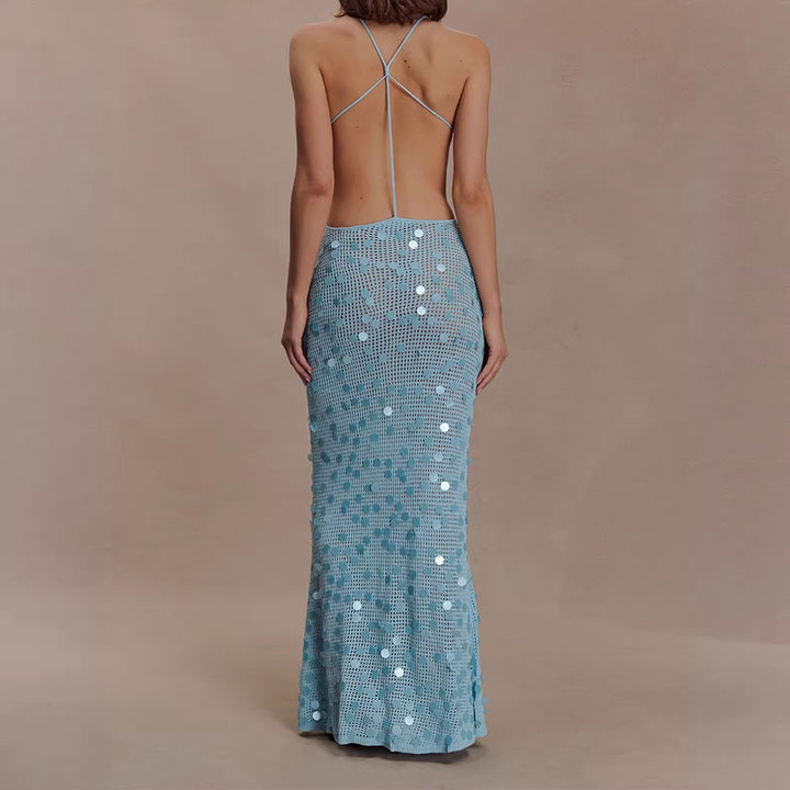 Damen Elegantes Maxikleid mit funkelnden Applikationen Echo Archiv