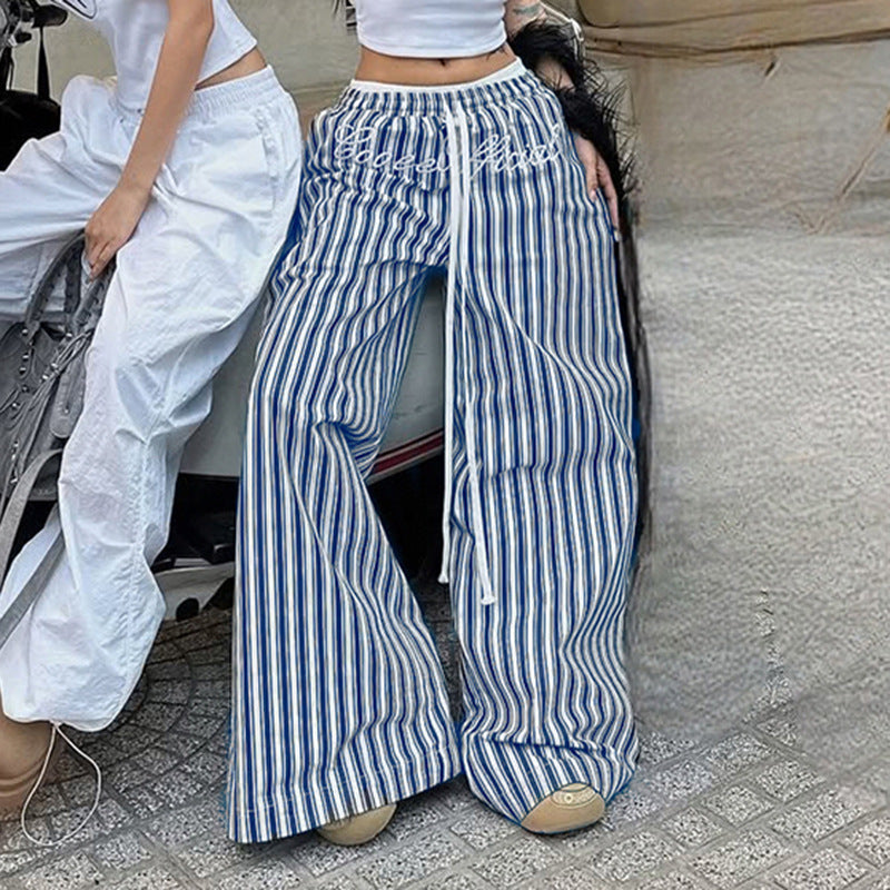 Damen lässige und bequeme Schlafhose mit hohe Taille und Kordelzug Echo Archiv