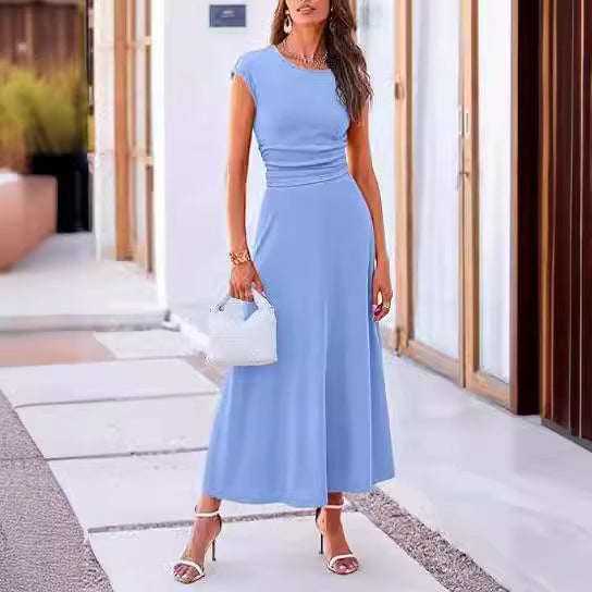 Damen Maxikleid mit Raffinierten Raffungselementen und Elegantem Schnitt Echoarchiv