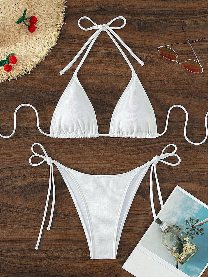 Damen Triangel-Bikini mit verstellbaren Trägern und Seitenbindebändern Echo Archiv