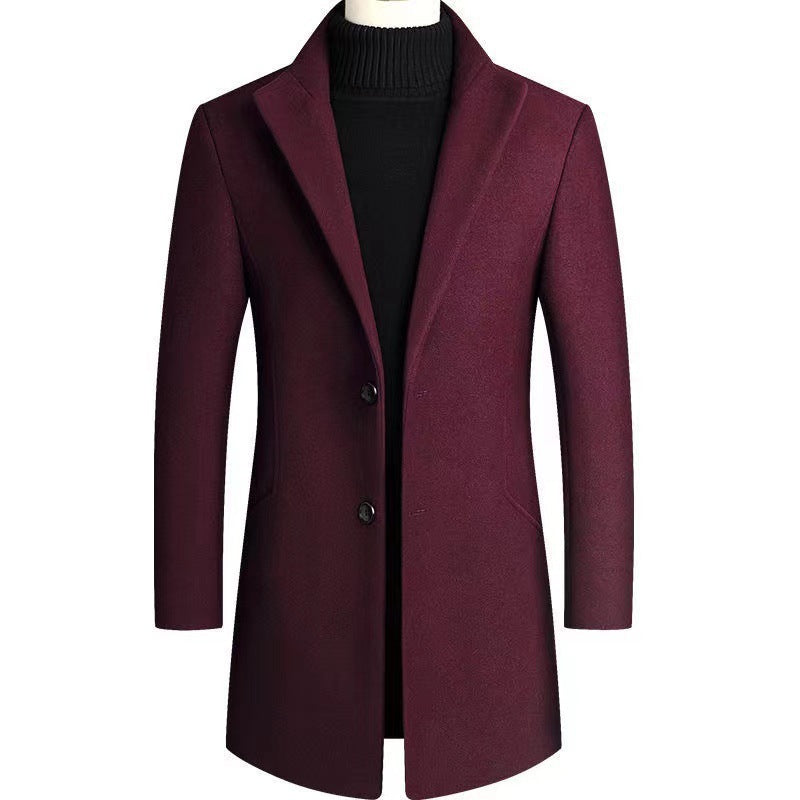 Herren eleganter Wollmantel mit modernem Schnitt und klassischen Details Echoarchiv