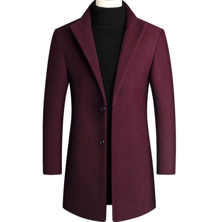 Herren eleganter Wollmantel mit modernem Schnitt und klassischen Details Echoarchiv
