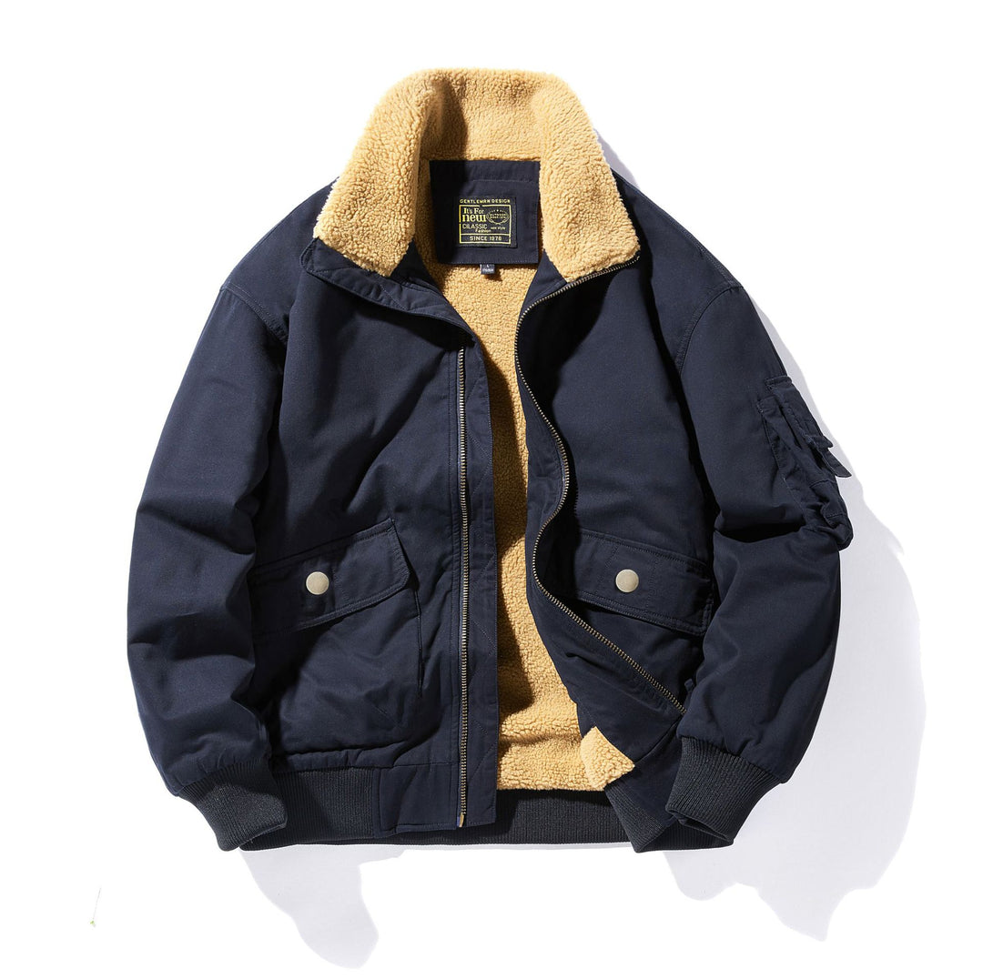 Herren  isolierte Sherpa-fütterte Zip-Front Feld Bomberjacke mit Klappentaschen Echo Archiv
