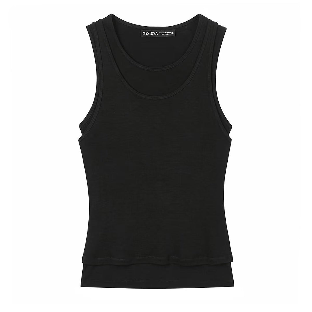Damen ärmelloses Tanktop aus hochwertigem Stretch-Material mit figurbetontem Schnitt Echo Archiv