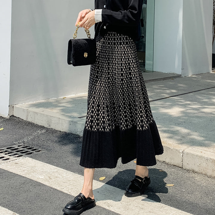 Damen Eleganter und lässiger Midirock mit strukturiertem Design Echo Archiv