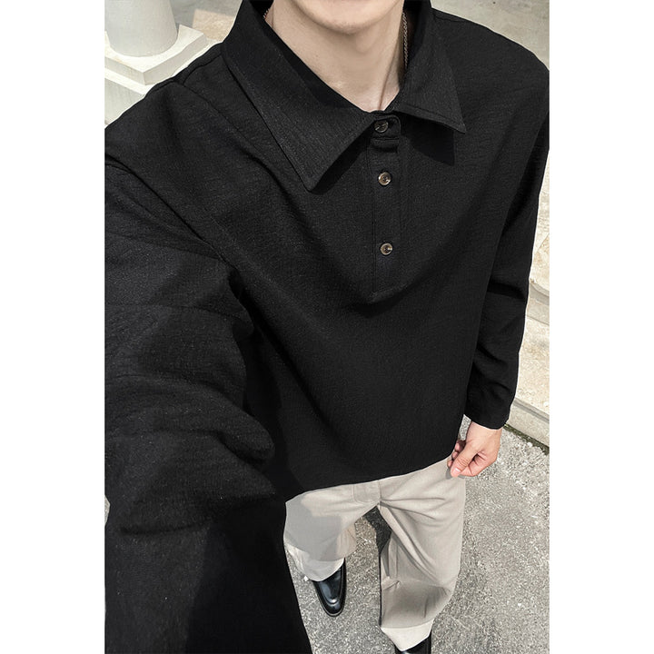 Herren Casual Polo-Pullover mit Stehkragen Echo Archive