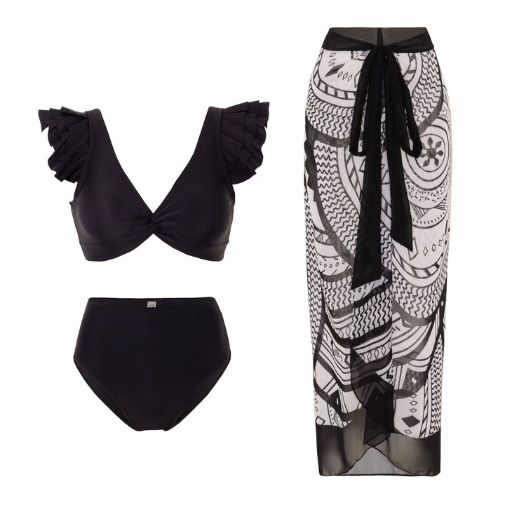 Damen Bikini-Set mit charmantem Rüschendesign und eleganter Strandumhüllung Echo Archiv