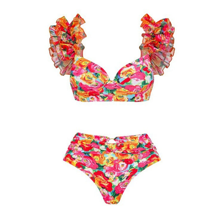 Damen Bikini-Set mit Rüschen und schickem Wickelrock Echo Archiv