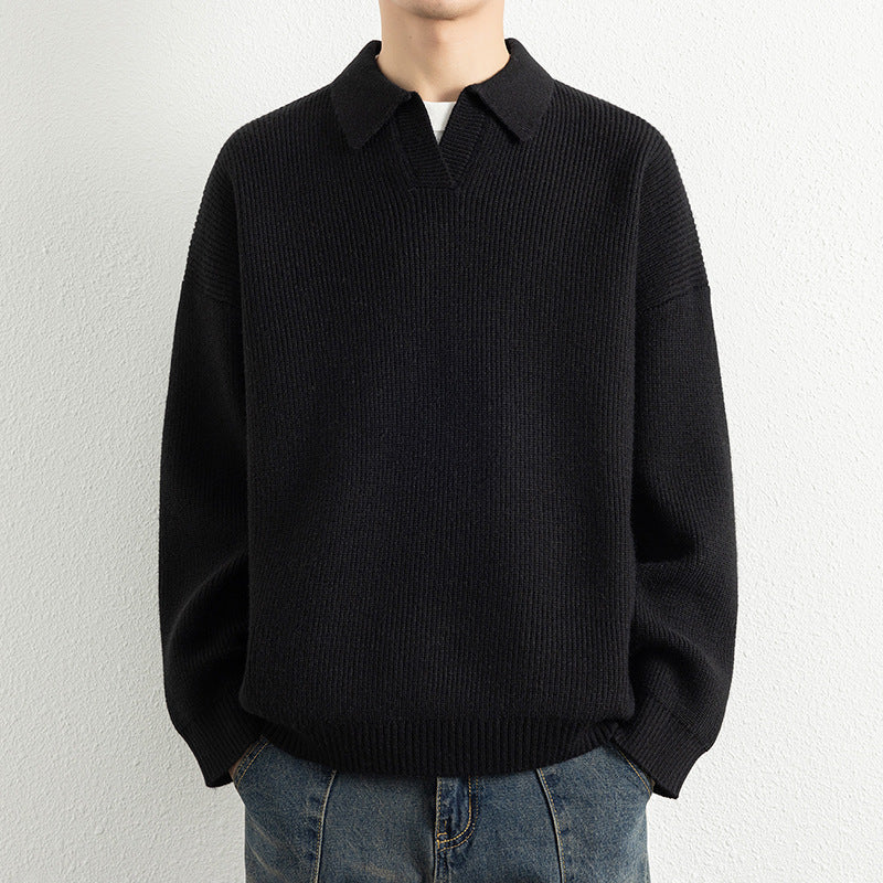 Herren lässiger Strickpullover mit modernem V-Ausschnitt und sportlichem Design Echoarchiv