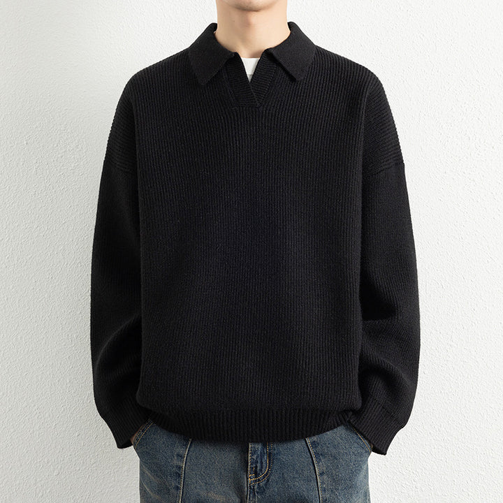 Herren lässiger Strickpullover mit modernem V-Ausschnitt und sportlichem Design Echoarchiv