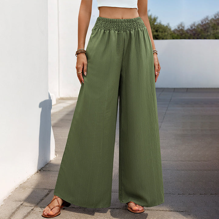 Damen Leichte Palazzo-Hose mit hohem Smokbund und fließender Weite Echoarchiv