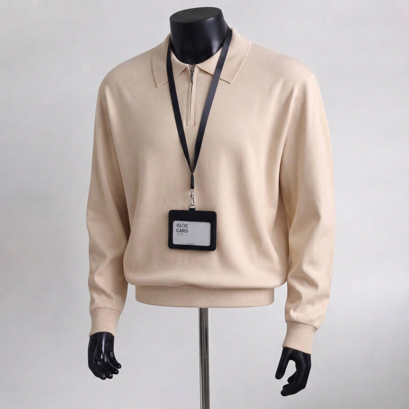 Herren Hochwertiger Strickpullover mit Reißverschluss – Norvane