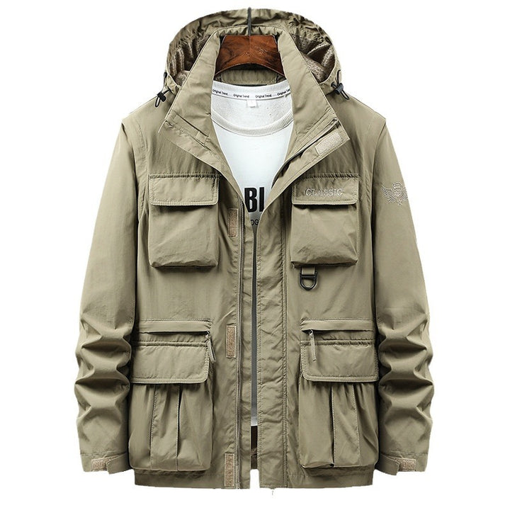 Herren Multifunktionale Utility-Fieldjacke mit Kapuze, Mehrfach-Taschen und Ripstop-Außenmaterial Echo Archiv