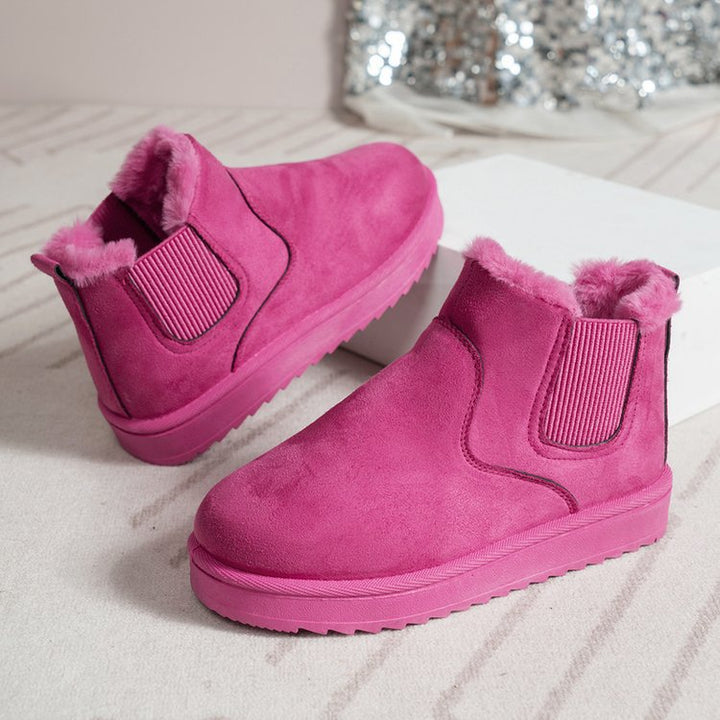 Damen  gefütterte Chelsea-Ankle-Boots mit Teddyfutter, elastischer Seitenblende und rutschfester Leichtsohle Echo Archiv