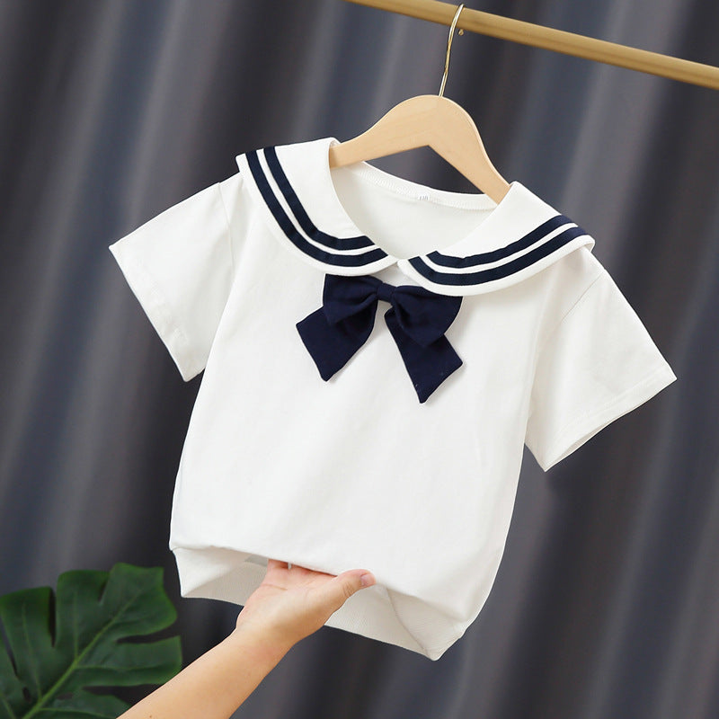 Mädchen Matrosen-T-Shirt mit Schleifendetail Echo Archiv