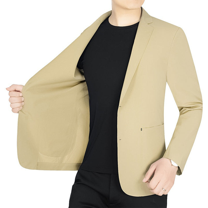 Herren Slim-Fit Jersey-Blazer ohne Innenfutter mit Stretchkomfort für Reise und Business – Tianoro