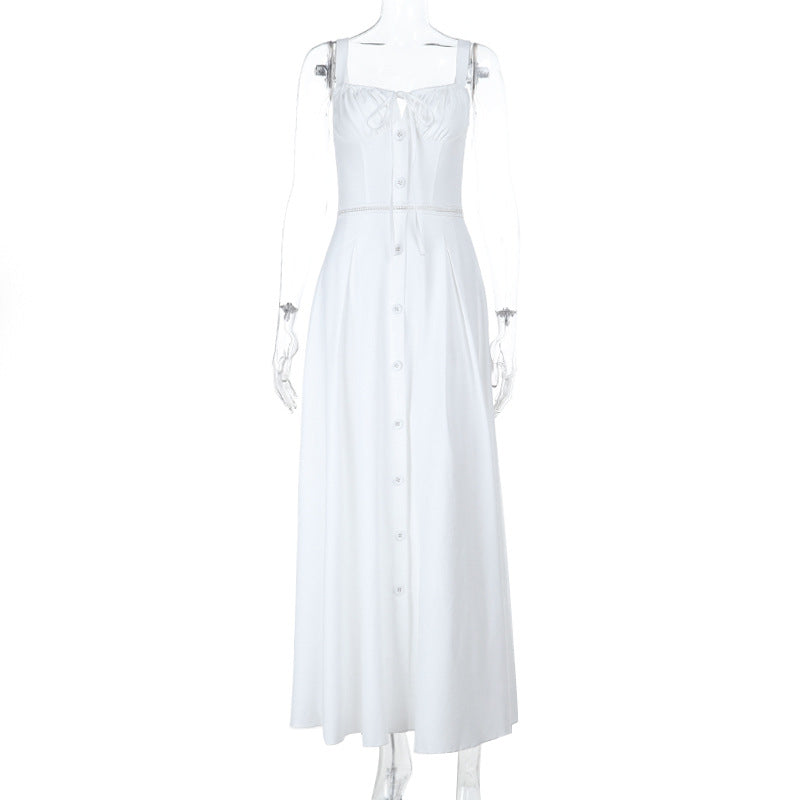 Damen Maxikleid mit Knopfverschluss und eleganter Raffung Echo Archiv