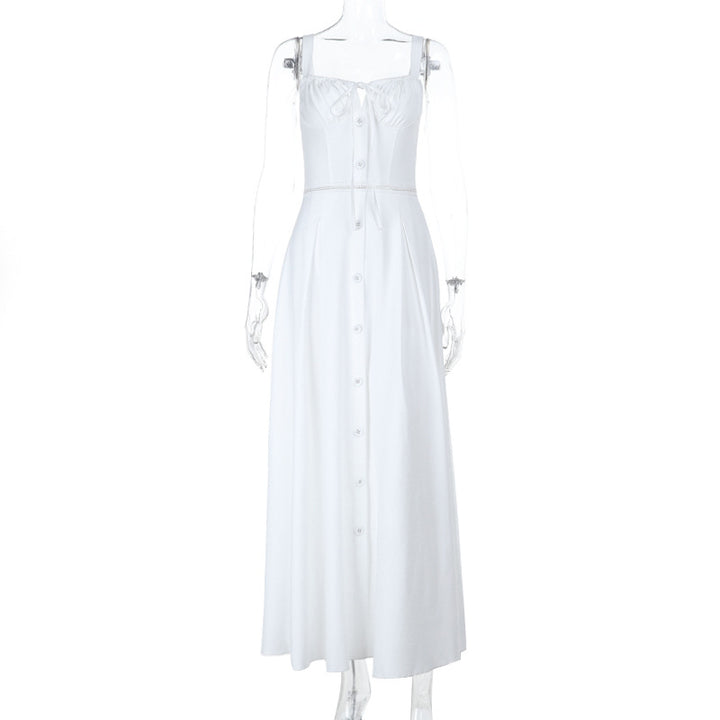 Damen Maxikleid mit Knopfverschluss und eleganter Raffung Echo Archiv