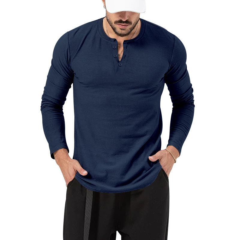 Herren Longsleeve Henley aus leichter Baumwollmischung Echoarchiv
