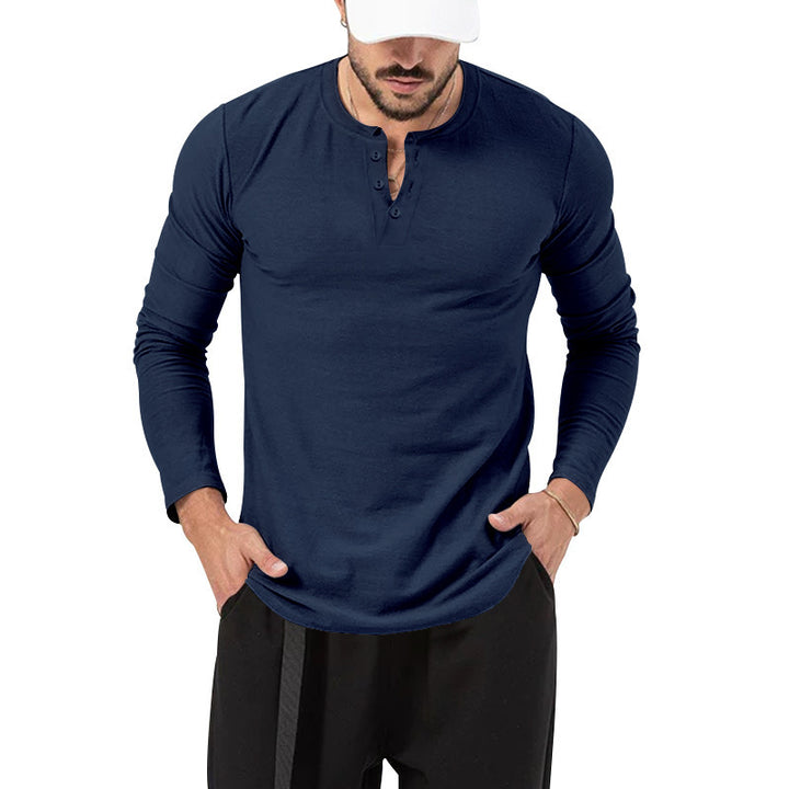Herren Longsleeve Henley aus leichter Baumwollmischung Echoarchiv