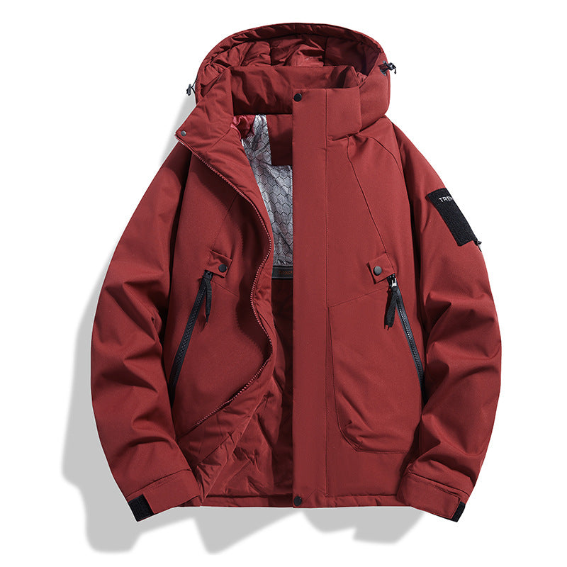 Herren Isolierte Kapuzen-Fieldjacke mit gesteppter Thermofütterung, winddichter Hülle & Utility-Taschen Echoarchiv