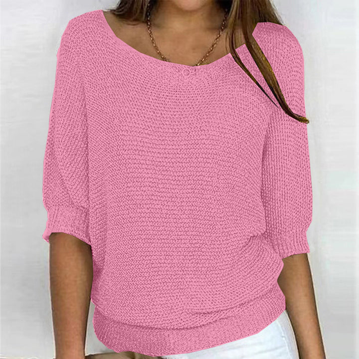 Damen nan legerer kastiger Feinstrickpullover mit weitem Ausschnitt Echo Archiv