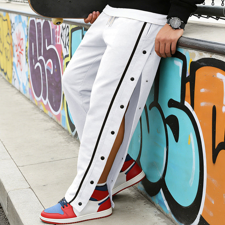 Herren Sportliche Snap-Trackhose mit seitlichen Druckknopfleisten und Tunnelzug Echoarchiv