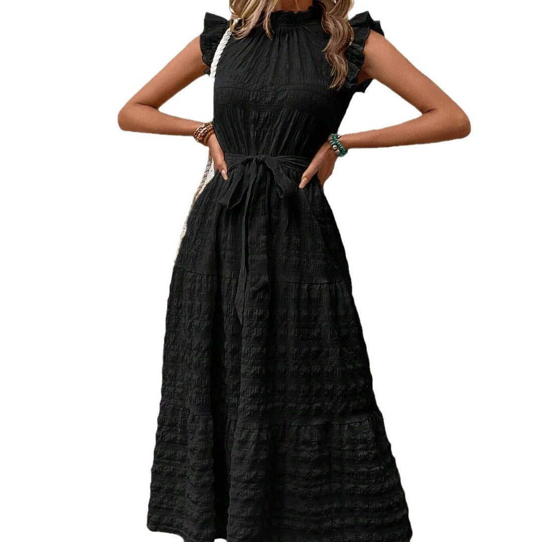 Damen Wickelkleid mit Rüschendetails und Erzählt Kleidersaum Echoarchiv
