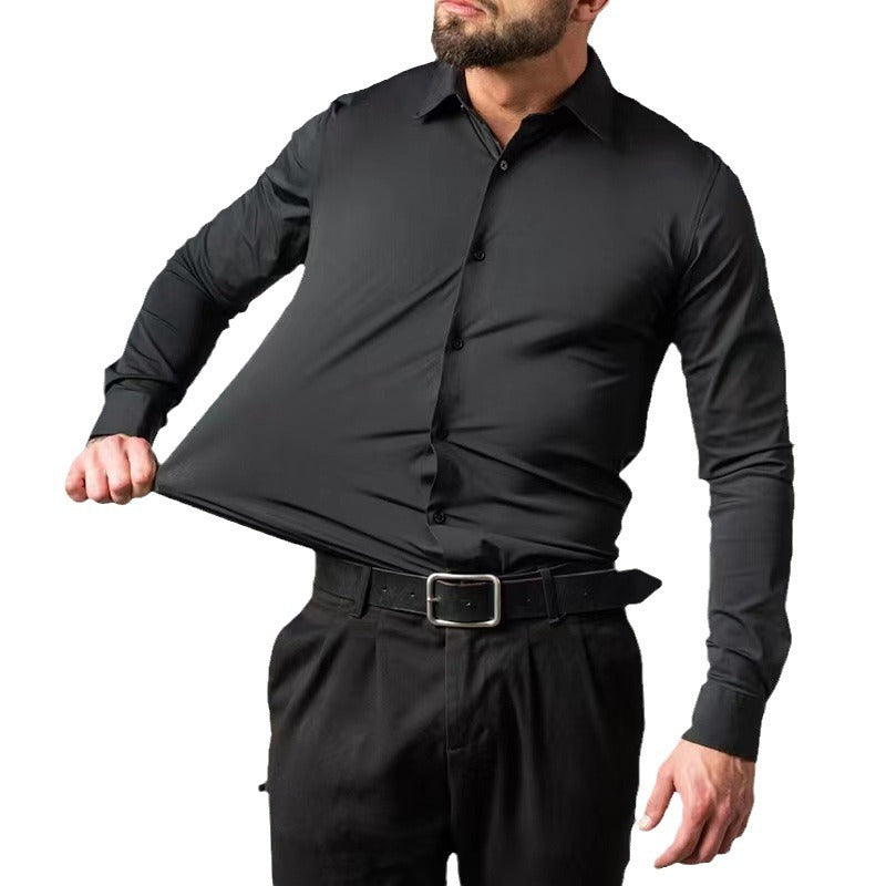 Herren Langarmhemd mit elegantem Schnitt und stilvollen Knopfdetails Echoarchiv