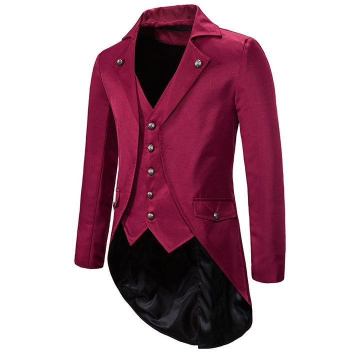 Herren eleganter Steampunk-Sakko mit asymmetrischem Schnitt und edlen Details Echoarchiv