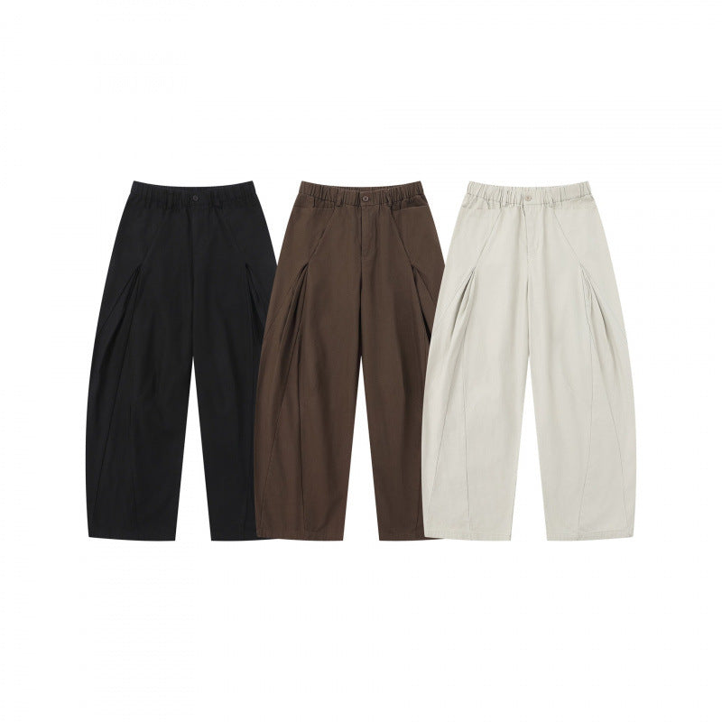 Damen Weite Culotte-Hose mit elastischem Bund, dekorativen Falten und geschwungenen Nahtdetails Echo Archiv