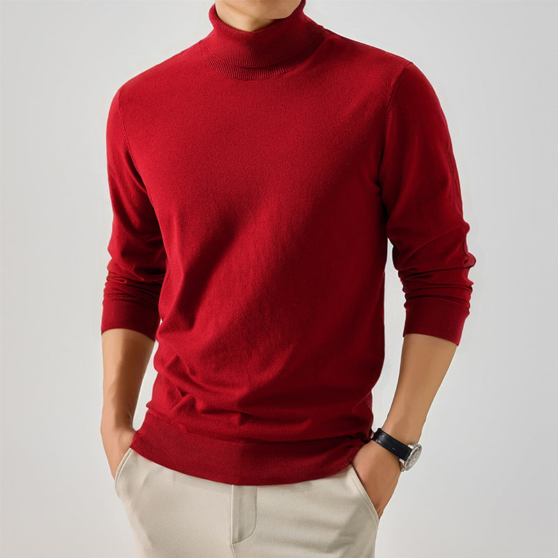 Herren Eleganter Rollkragenpullover aus feiner Wolle Echoarchiv