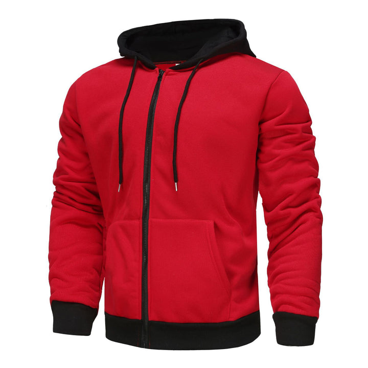 Herren Zip-Hoodie mit Kontrastfarbe und Kängurutasche Echoarchiv