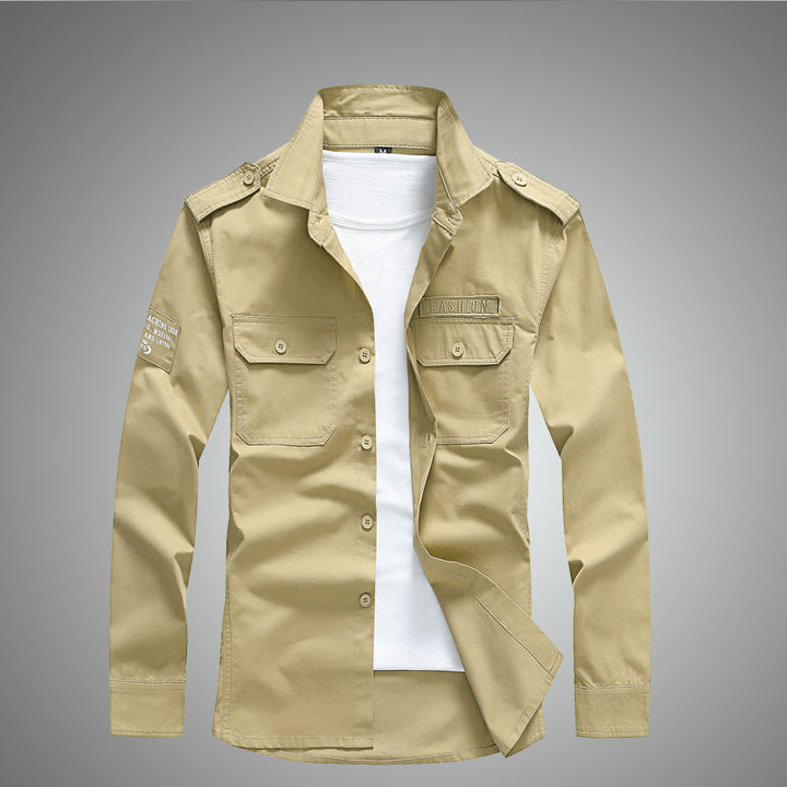 Herren Modische Baumwollhemdjacke mit praktischen Taschen Echo Archiv