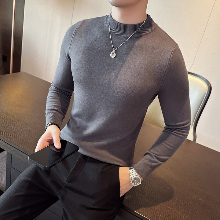 Herren modischer Pullover mit hohem Kragen und eleganter Passform Echoarchiv