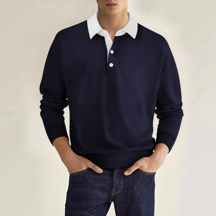 Herren Poloshirt mit modernem Kragen und strukturierter Oberfläche Echoarchiv