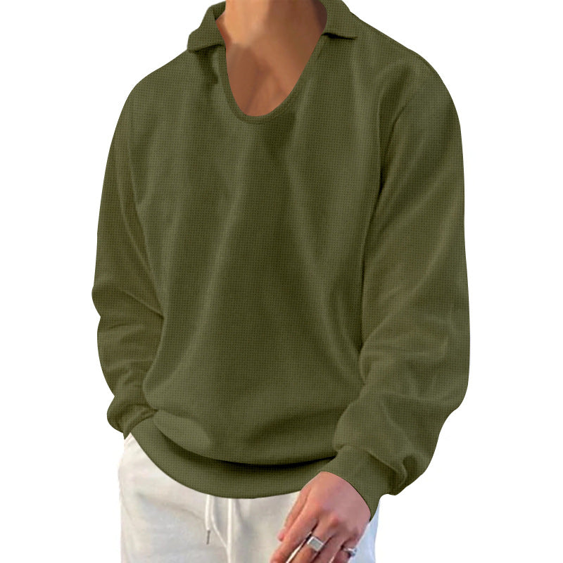 Herren lässiges Langarmshirt mit schickem Polokragen Echoarchiv