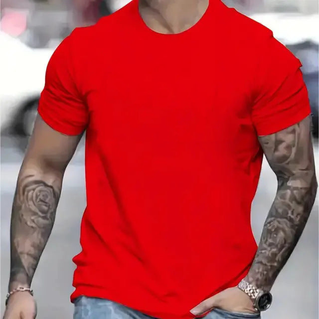 Herren Basic Rundhals T-Shirt aus atmungsaktivem Material Echoarchiv
