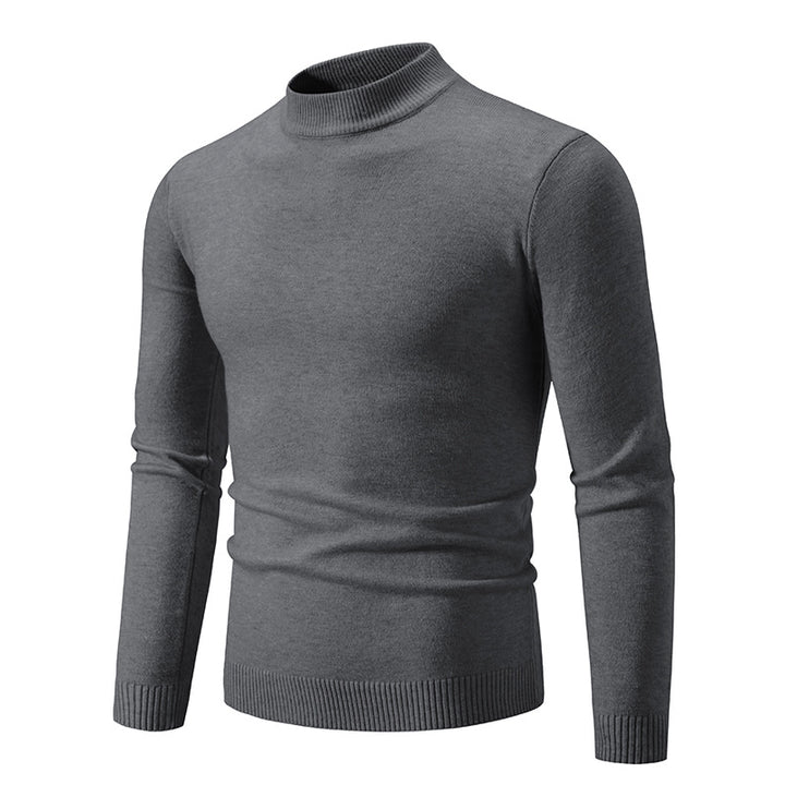 Herren Schmal geschnittener Feinstrick‑Mockneck‑Pullover mit geripptem Kragen und Saum Echo Archiv