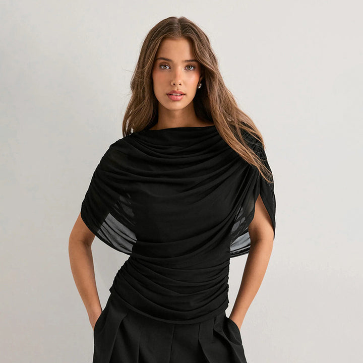 Damen asymmetrisches Oberteil mit raffinierten Falten und elegantem Tragekomfort Echo Archiv