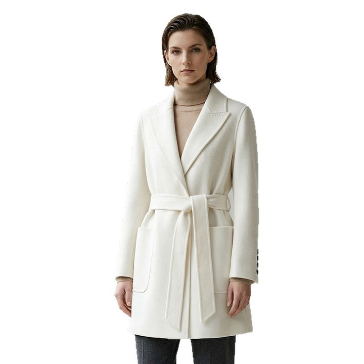 Damen Eleganter Wickelmantel mit Taschen und Gürtel Echo Archiv