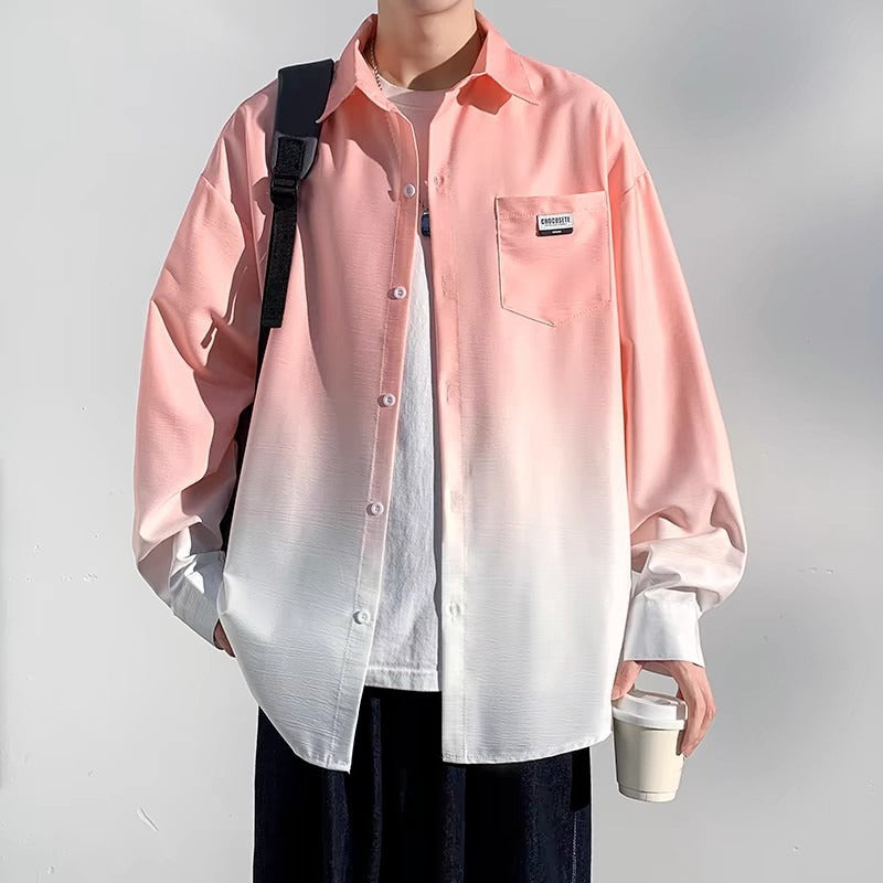 Herren Hemdjacke mit modernem Farbverlauf und praktischer Brusttasche Echoarchiv