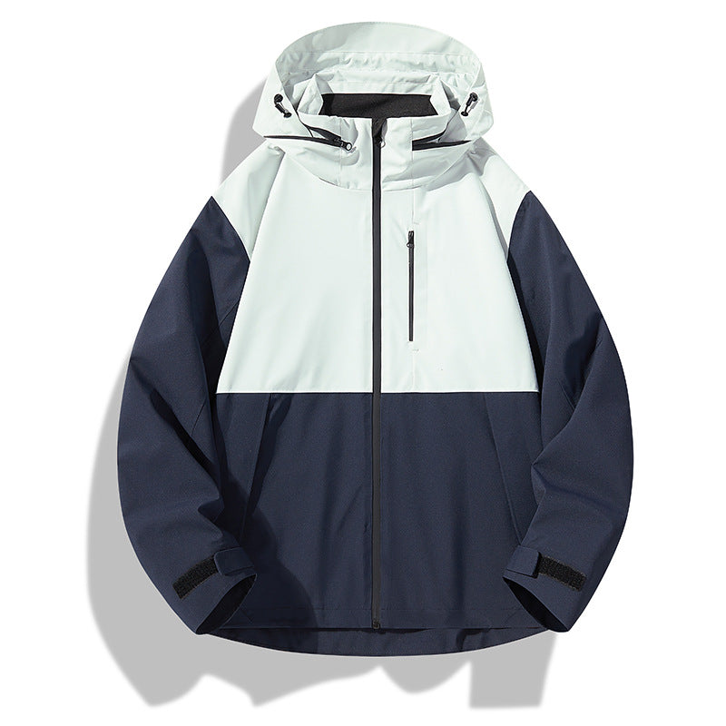 Herren Zweilagige wasserdichte Outdoorjacke mit Kapuze, Verschweißten Reißverschlüssen und Kontrastpaneelen Echo Archiv