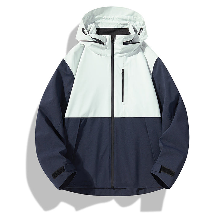 Herren Zweilagige wasserdichte Outdoorjacke mit Kapuze, Verschweißten Reißverschlüssen und Kontrastpaneelen Echo Archiv
